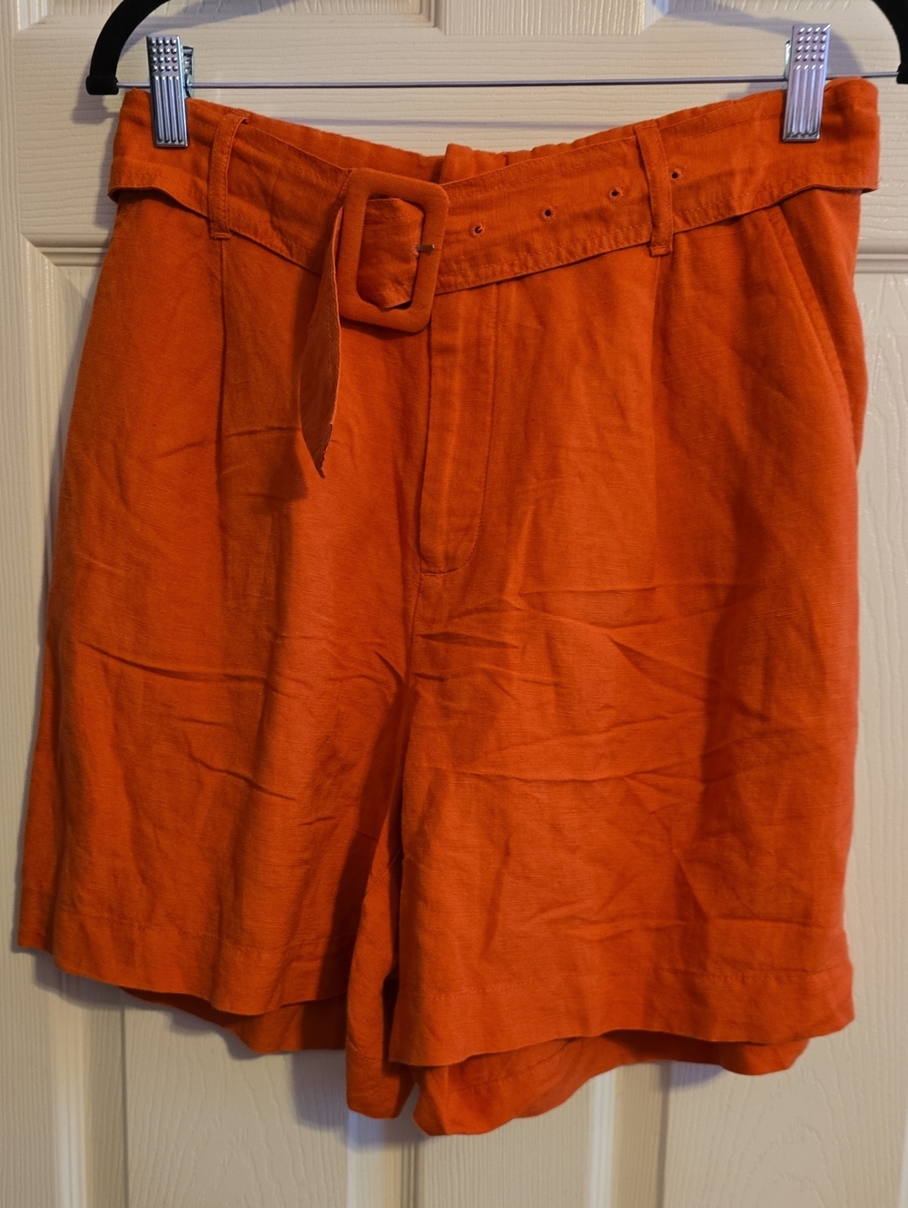 A New Day Orange High-Waist‎ Shorts with Fabric Belt